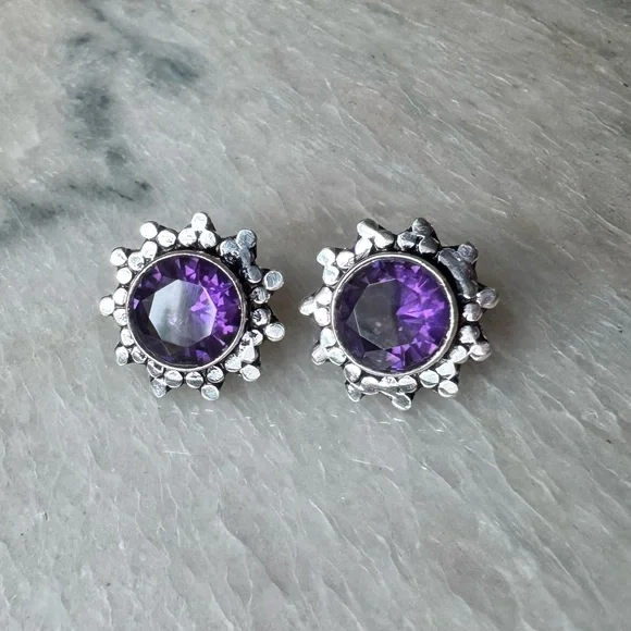 NWOT Sundance Amethyst Shadows Earrings, Amethyst, Sterling Silver - Picture 1 of 5